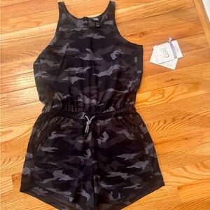 Athleta Kids Camo Romper - Black and Gray